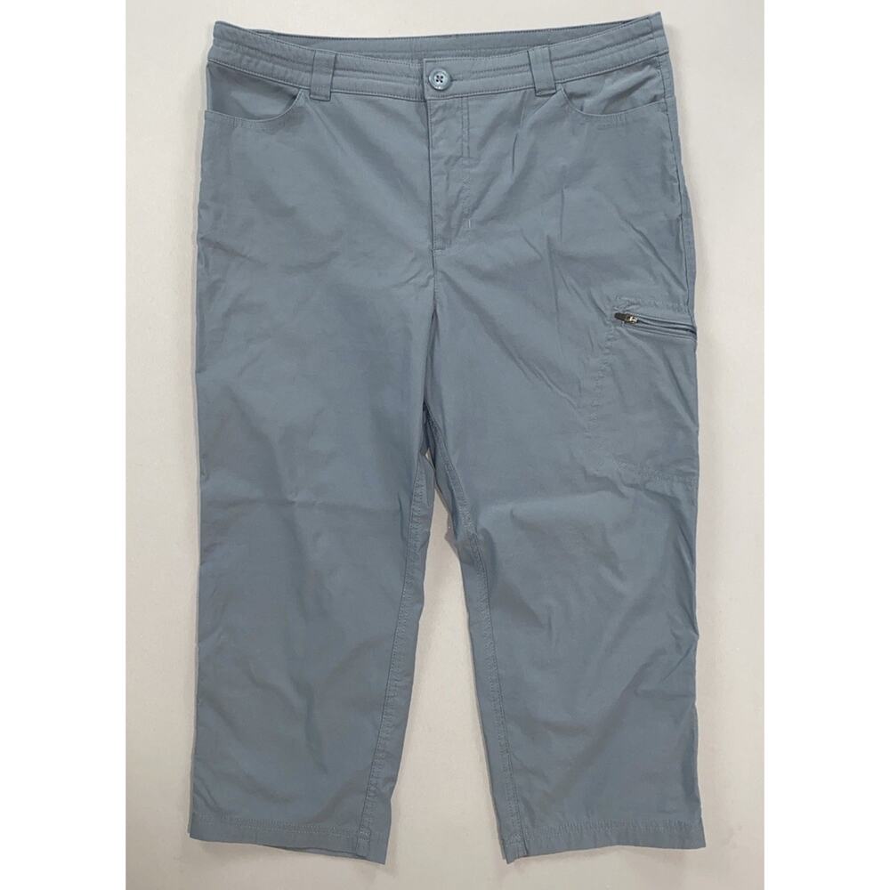 Eddie Bauer Women's WR W Tech Capri Stretch Nylon Hiking Pants. Steel Blue, 10.
